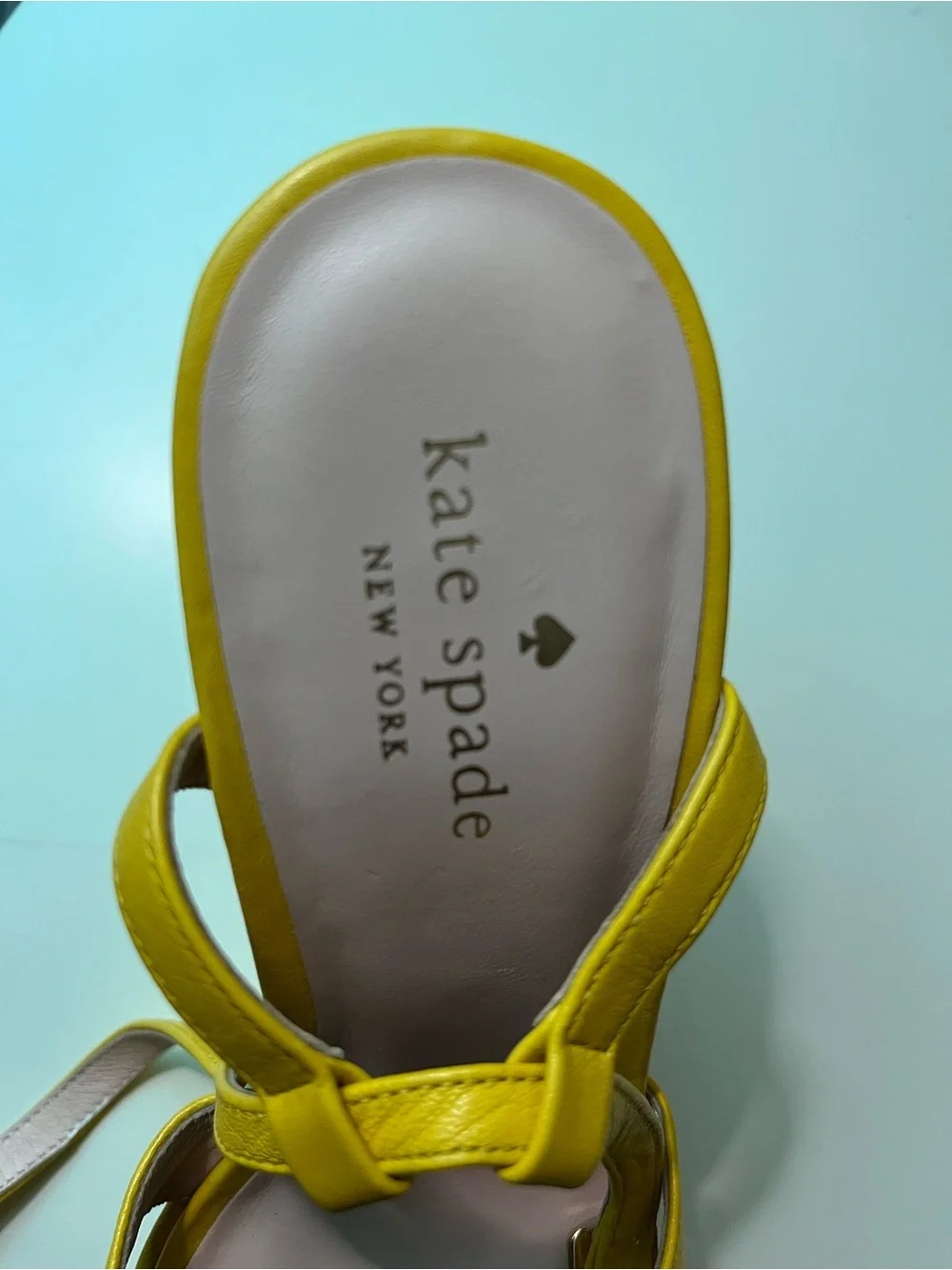 NEW Kate Spade Pineapple Design Yellow Strappy Platform Sandal